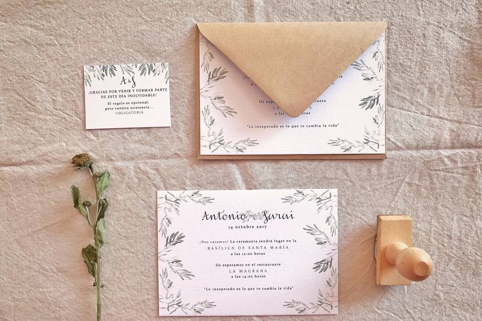 Invitación de boda 'A&S'