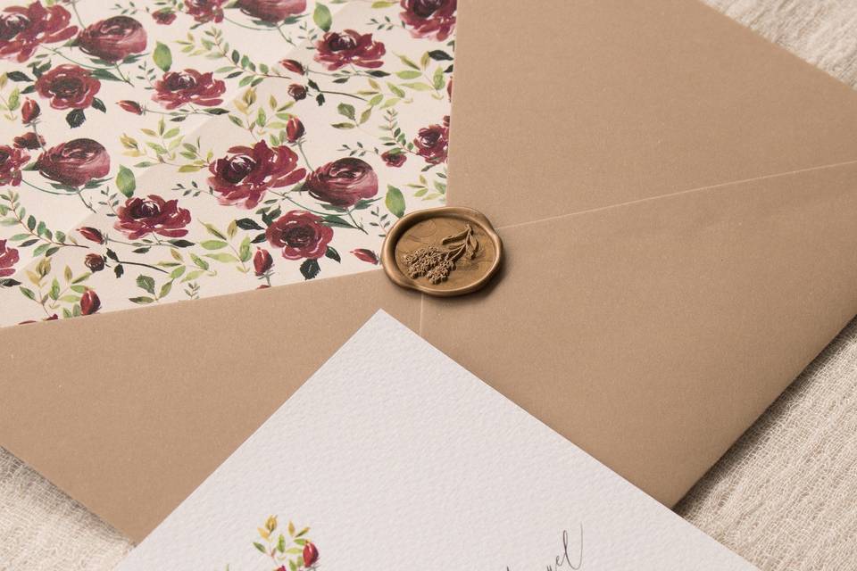 Invitación de boda 'Burgundy'