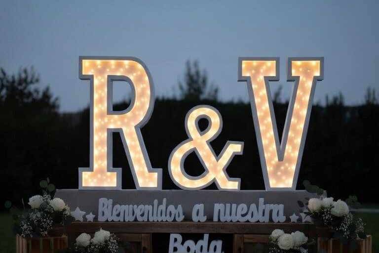 Letras iluminadas para bodas