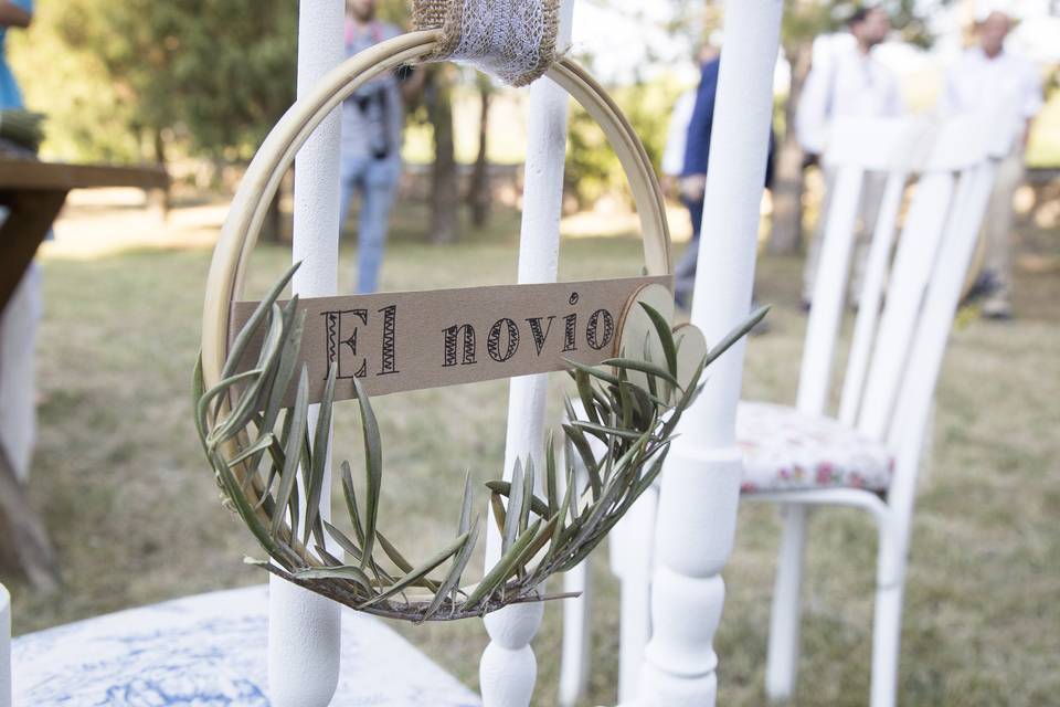 Detalle de sillas nupciales