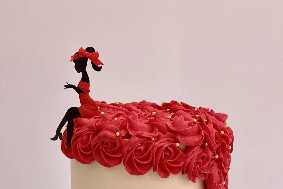 Pastel de rosas