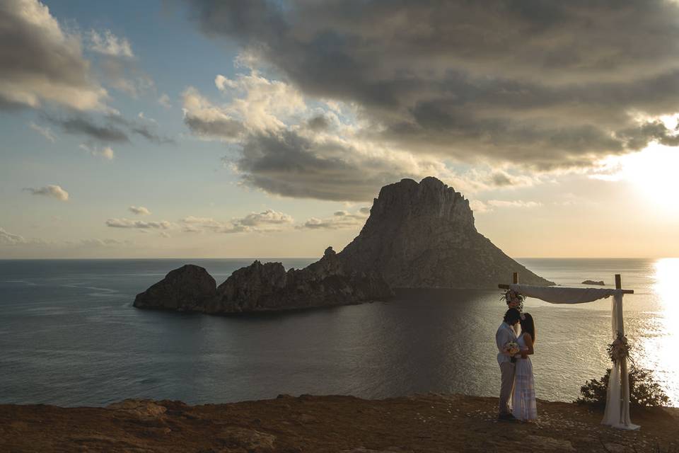 Vista boda en Es Vedrà boda