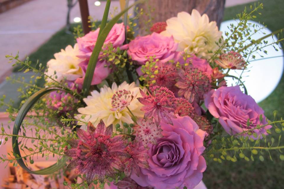 Detalle de las flores de la boda