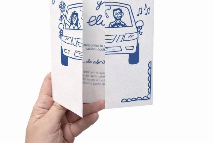 INVITACIÓN BODA TRÍPTICO