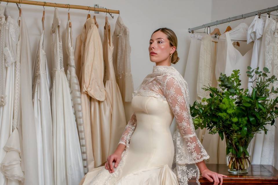 Vestido con cola