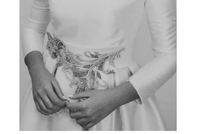 Vestido novia bordado