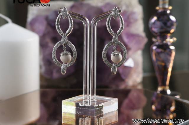 Pendientes plata con perla