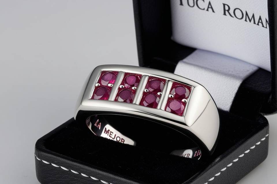 Anillo con rubíes