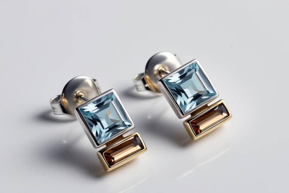 Pendientes cortos agua marina