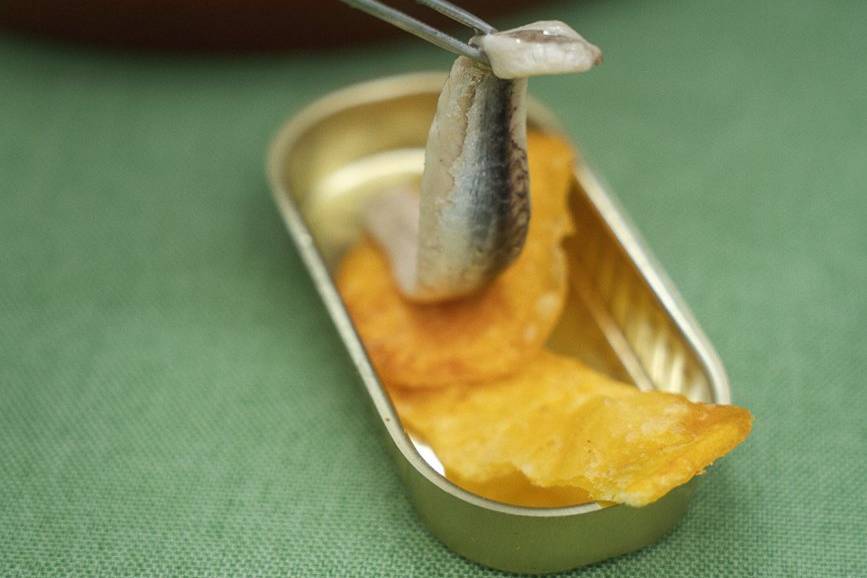 Boquerón con patata frita
