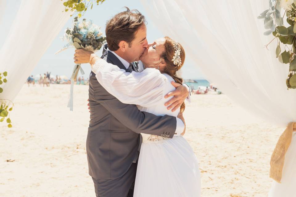 El beso en la playa