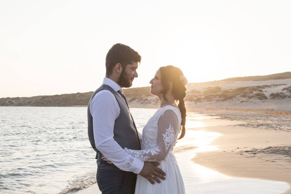 Posboda en la playa