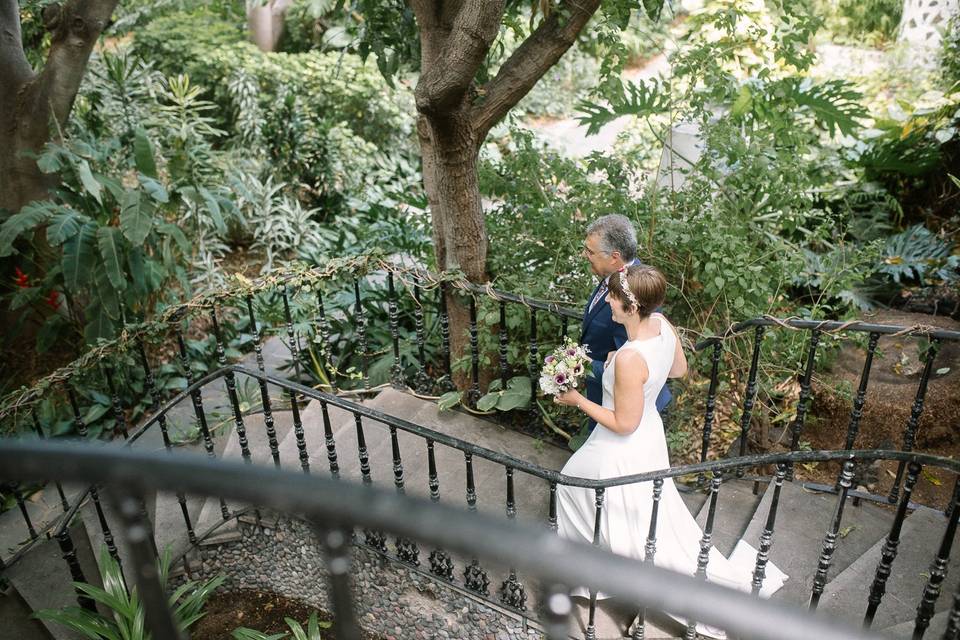 Elena con su padre