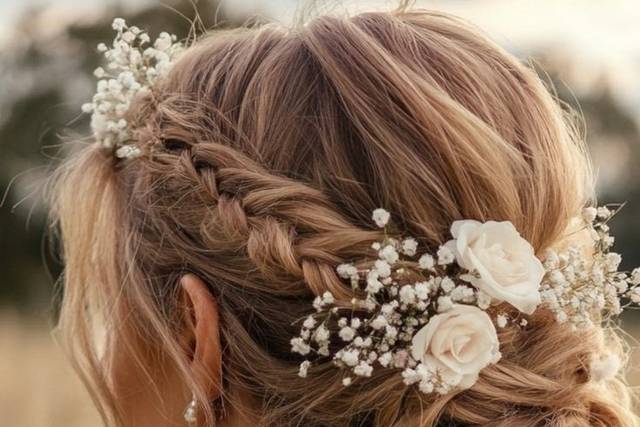 Recogido floral boho