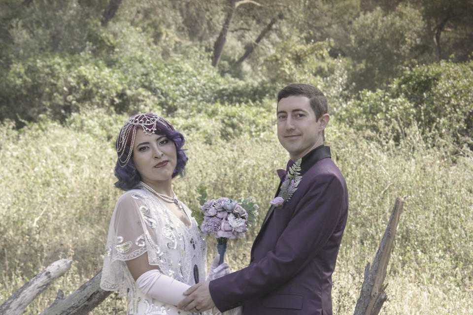 Pareja en bosque