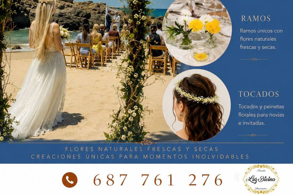 Boda con arco floral