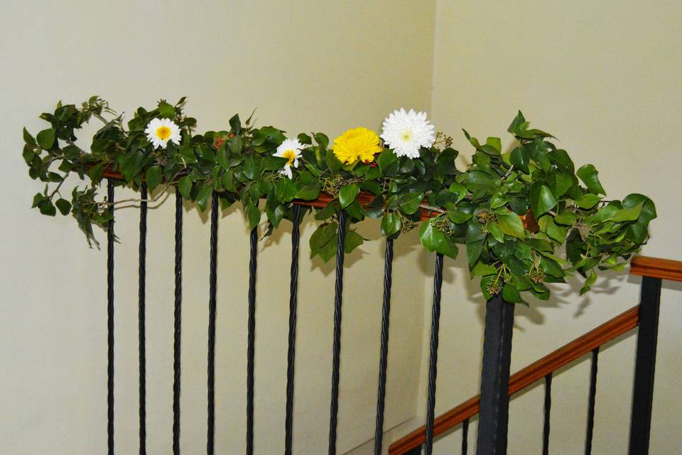Escalera de flores, verdes