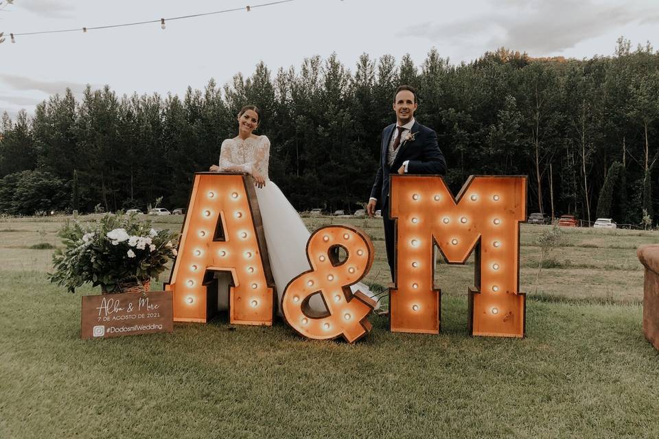 Alquiler letras gigantes boda