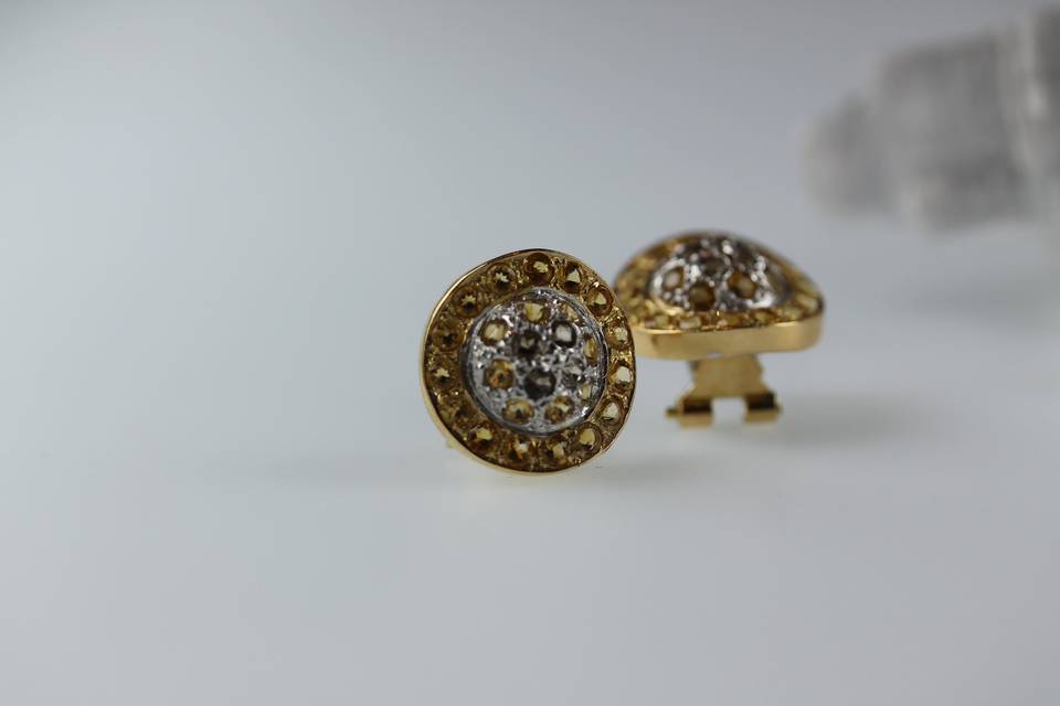 Pendientes oro y citrinos