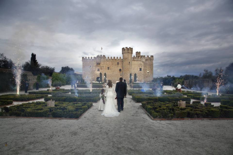 Llegada de los novios al castillo