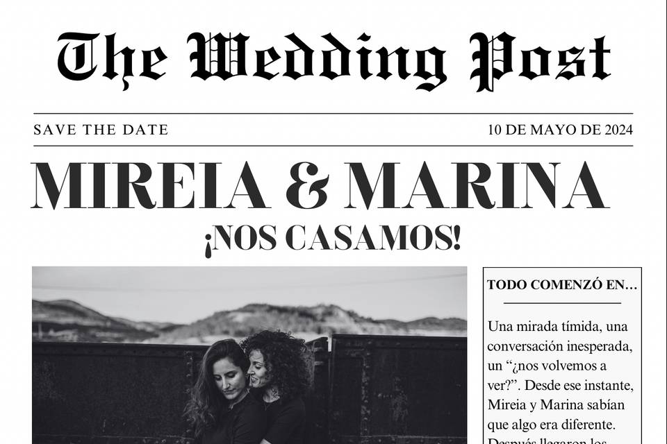 Diseño periódico de boda