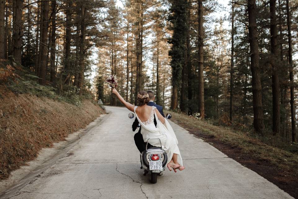 La novia con las amigas