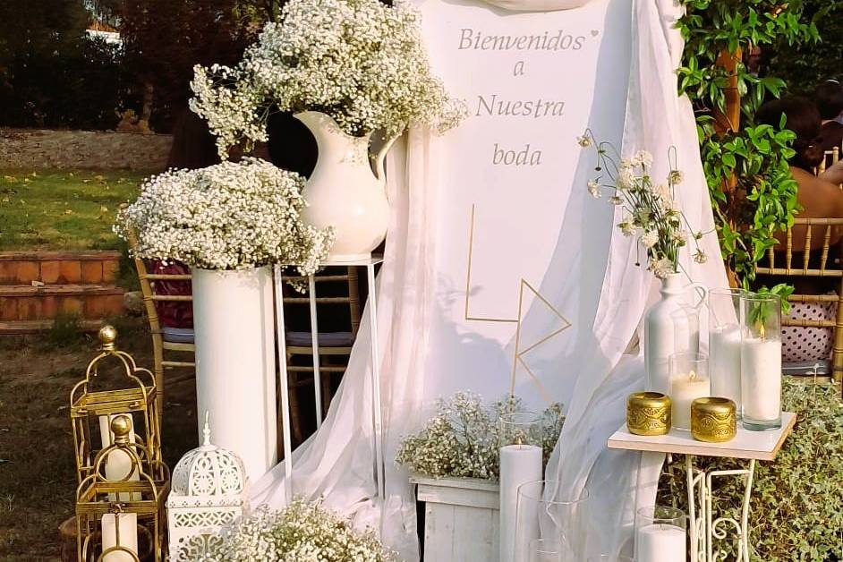 Rincón bienvenida en  blancos
