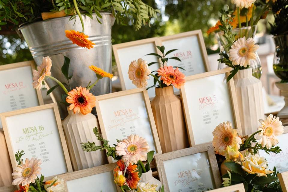 Seating plan gerberas