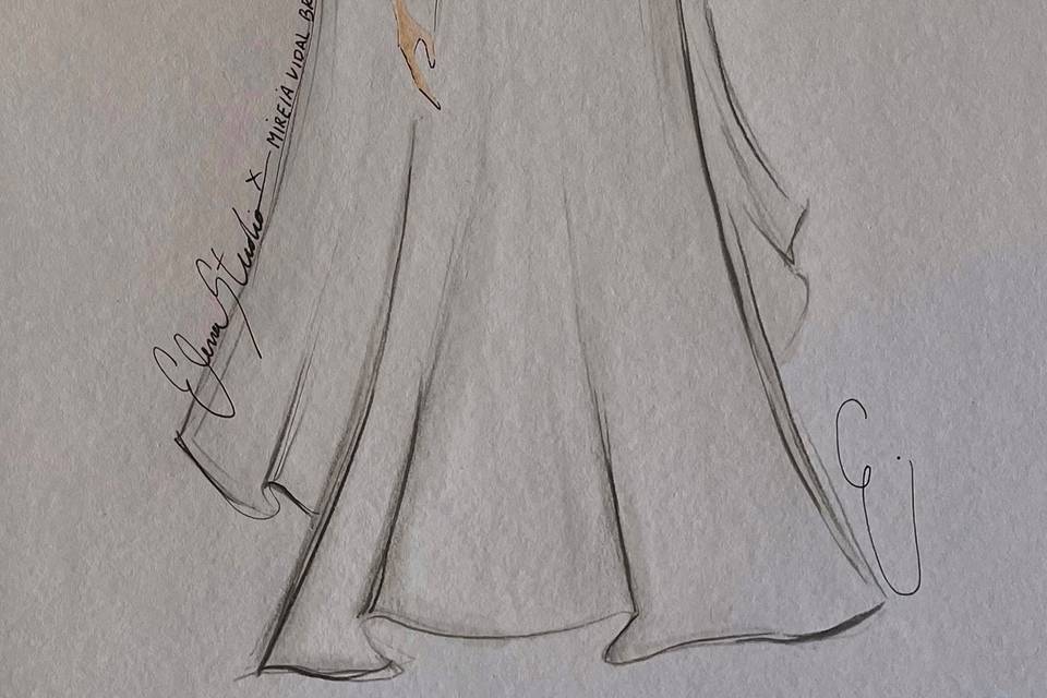 Dibujo de la novia