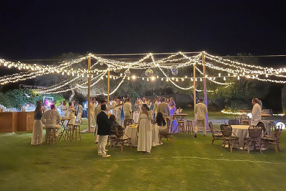 Banquete en jardín