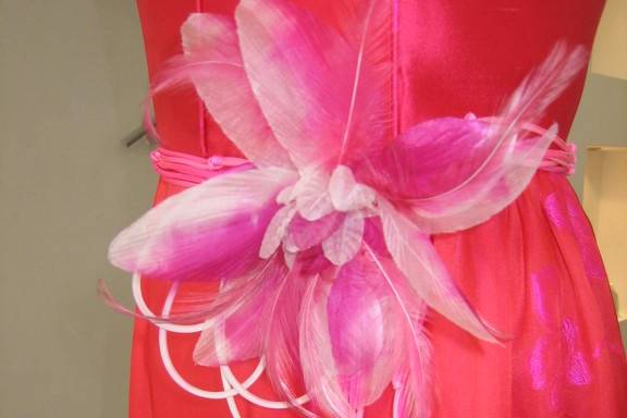 Cinturon con flores en organza