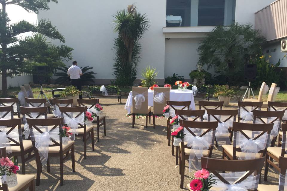 Jardín para la ceremonia