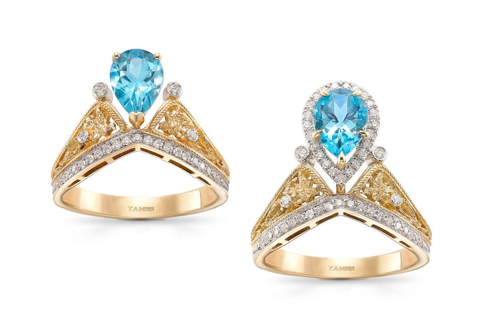 Anillos topacio azul