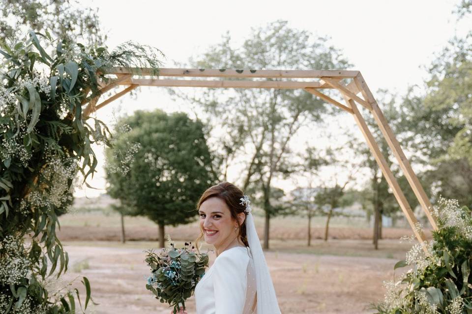 Vestido con varios tejidos