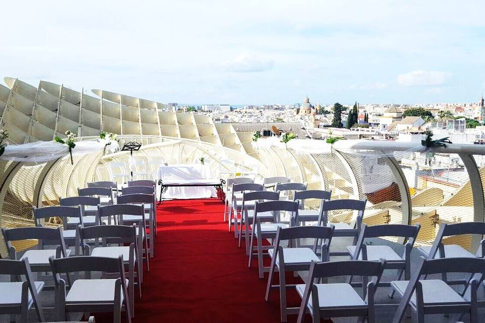 Boda civil en terraza