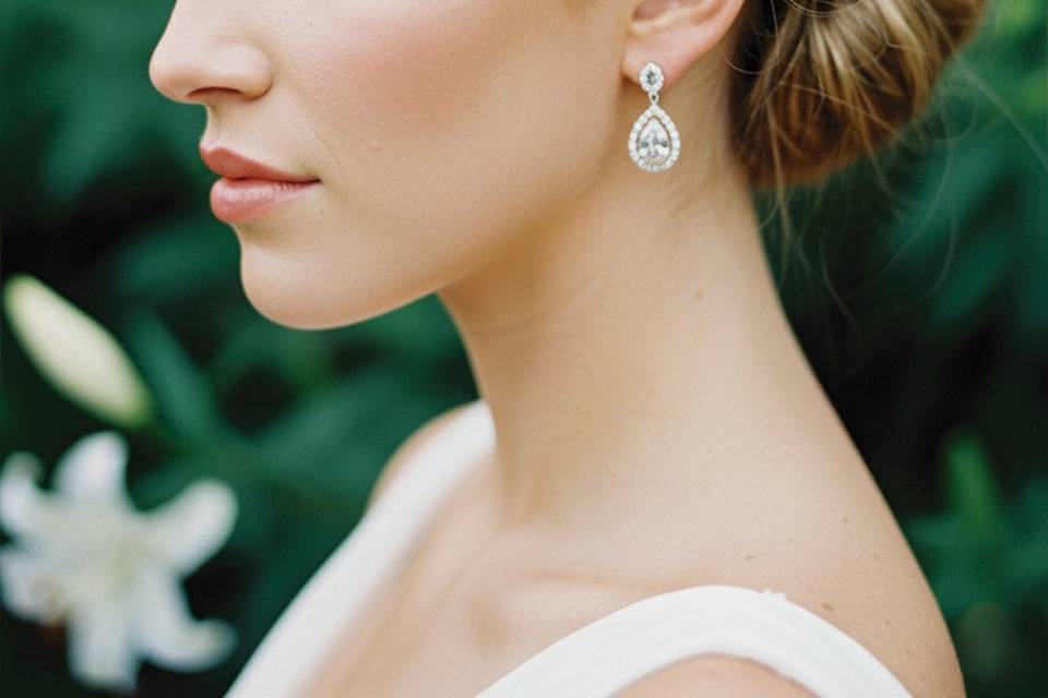 Pendientes de novia diamantes