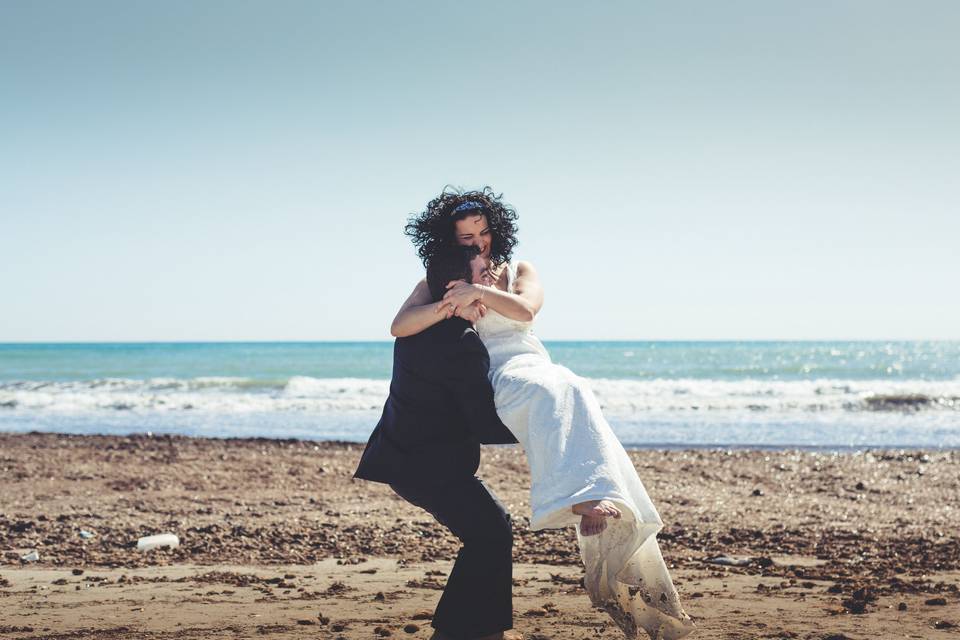 Postboda en el mar