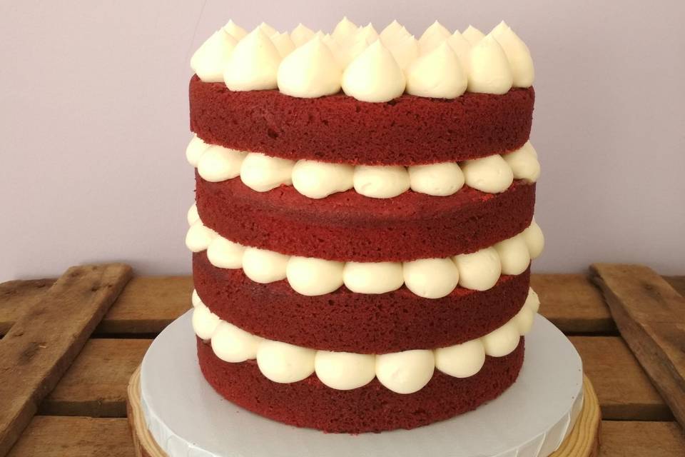 Red velvet y crema de limón