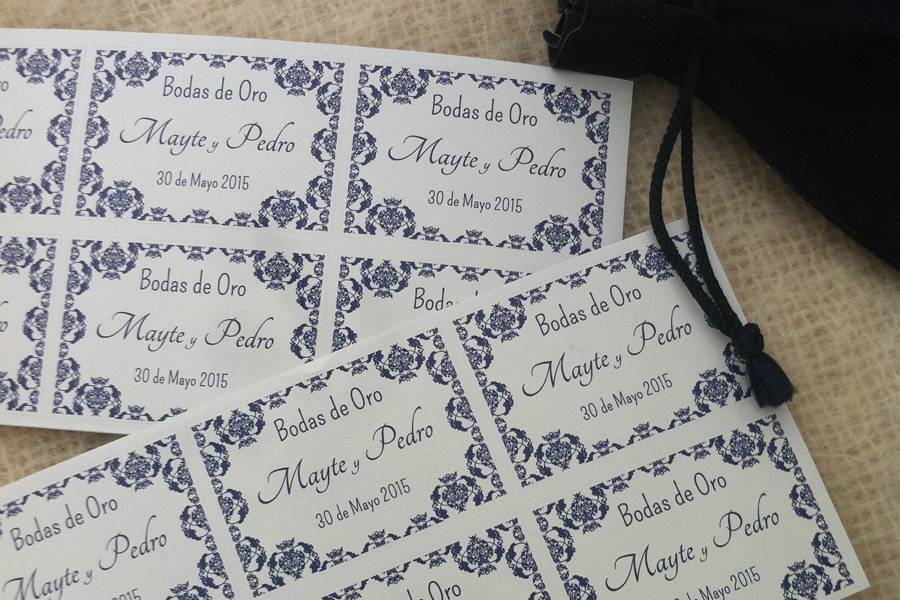 Etiquetas boda diseño Luxe