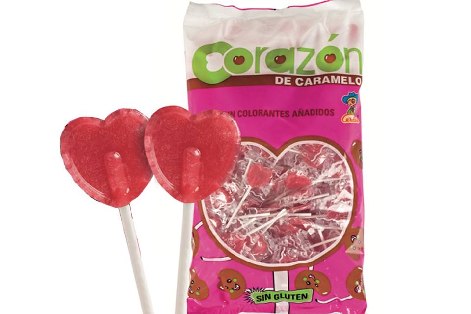 Piruletas corazon cereza