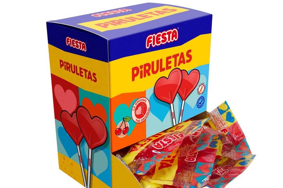 Piruletas corazon fiesta