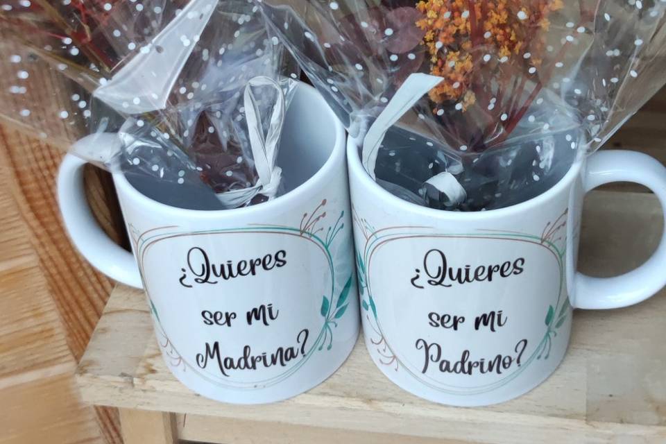 Tazas personalizadas con flor