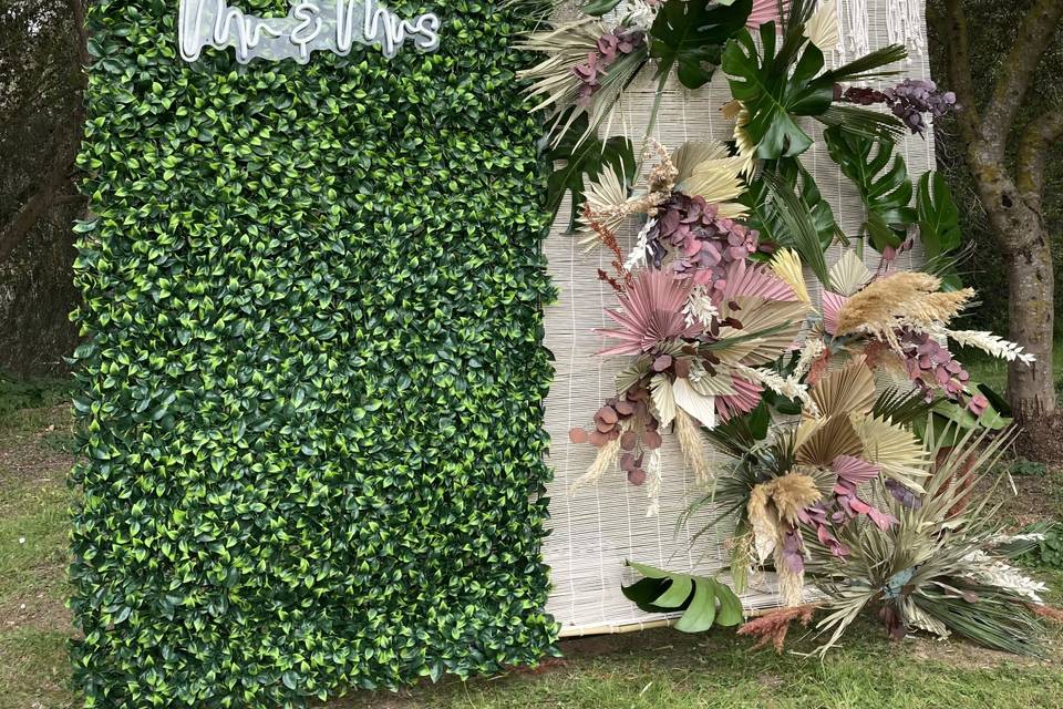 Photocall green con flores