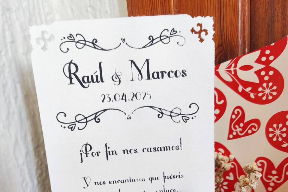 Invitación clásica serigrafía