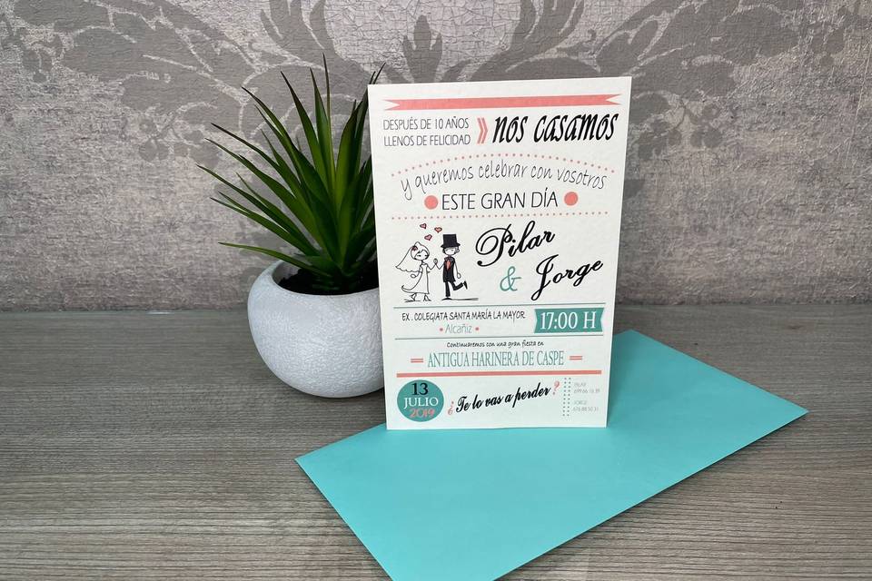 Invitación de boda dibujos