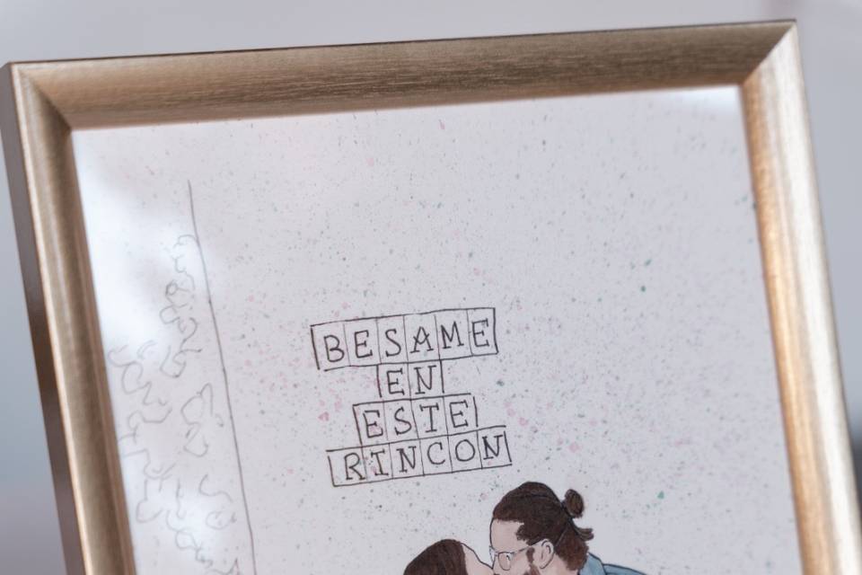 Ilustración de lámina novios