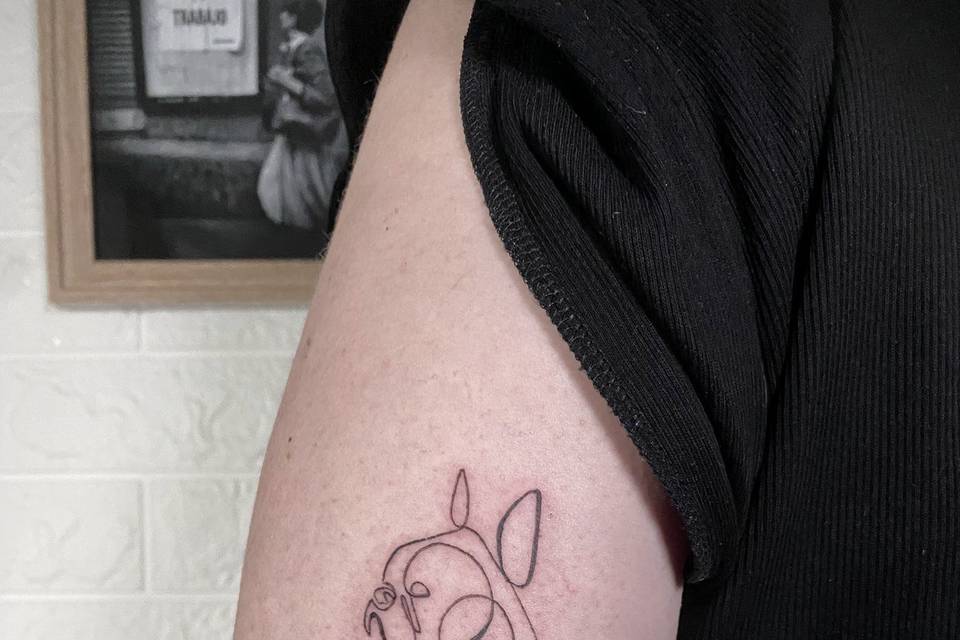 Frenchie minimalista fineline