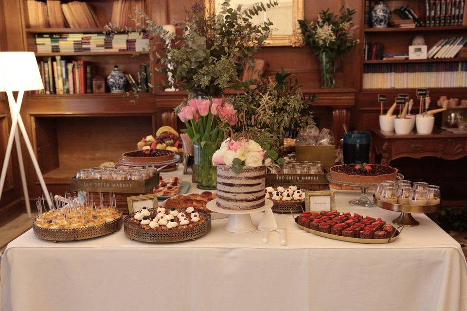 Helados en buffet de postres