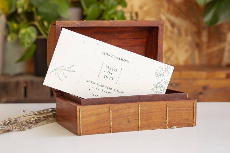 Invitación boda plantable