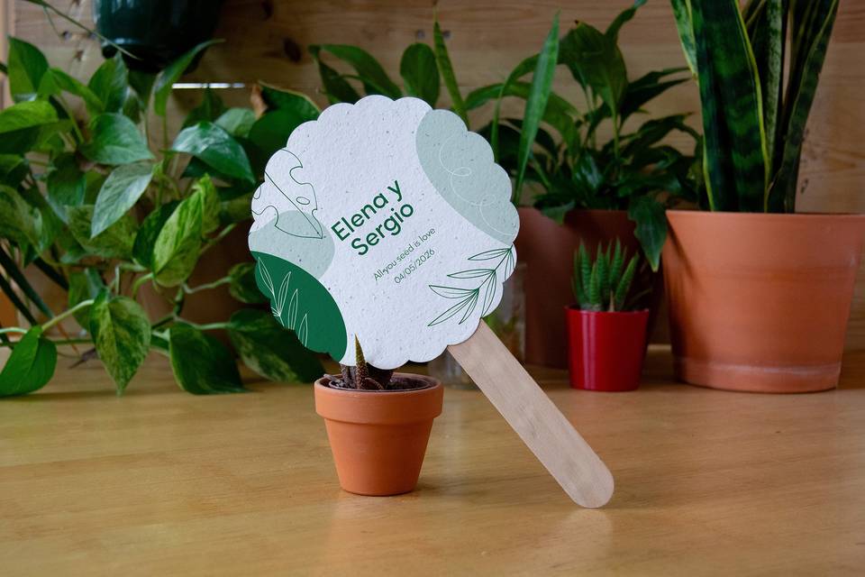 Abanico papel de semillas